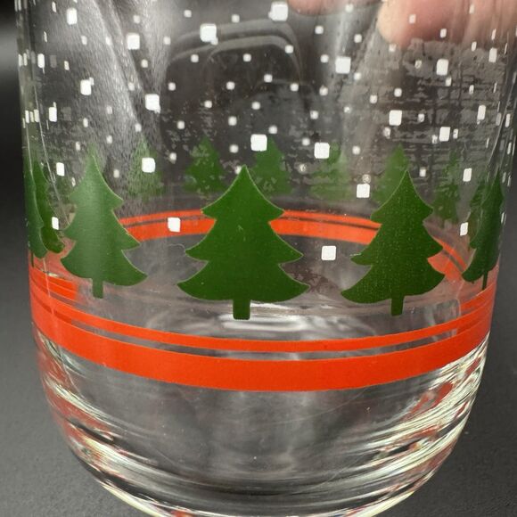 Libbey LRS61 TREES & SNOW 16oz Tumbler Glass Christmas HTF ec - Picture 11 of 12